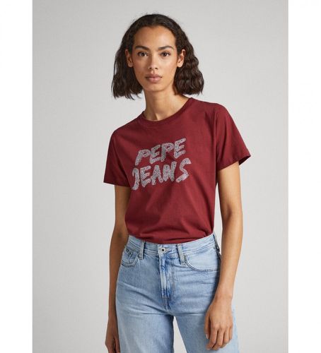 PL505593 T-shirt Bria marron (XS), Rouge, Casuel, Grenat, Coton, Manche courte, Durable - Pepe Jeans - Modalova