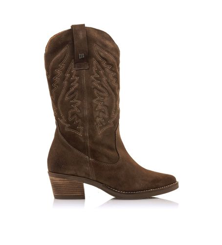 Bottes en cuir Teo marron - Hauteur du talon 5cm (36), 5 à 8 cm, Aucun, Velcro, Casuel - MTNG - Modalova