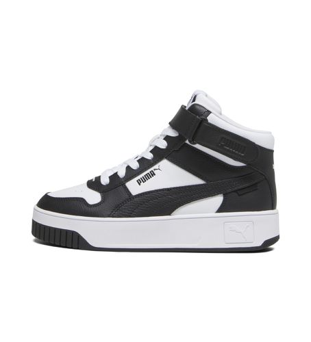 Carina Street Mid Leather Sneakers , (36), Cuir, Noir, Blanc, Plat, Lacets, Velcro, Casuel - Puma - Modalova