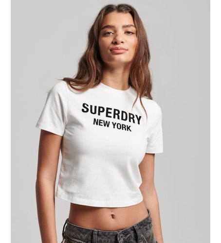 W1011223A Graphic Sport Luxe Fitted T-Shirt (S), Blanc, Casuel, Coton, Manche courte - Superdry - Modalova