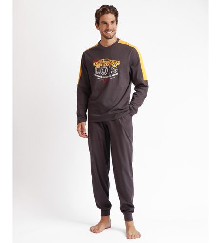 Pyjama Manches longues Bandes de vitesse marron (S), Homewear, Coton, Manche longue - Lois Jeans - Modalova