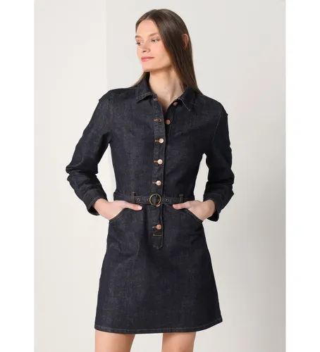 Robe courte en denim, croisée avec ceinture (S), Casuel, Coton, Manche longue - Lois Jeans - Modalova