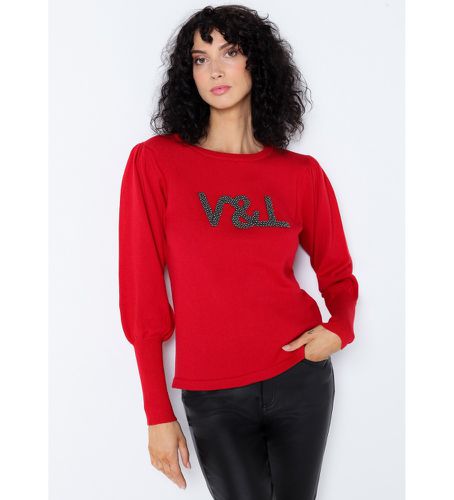 Pull à perles rouges (XS), Casuel, Coton, Manche longue - Victorio & Lucchino, V&L - Modalova