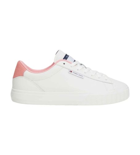 EN0EN02508 Cupsole Logo Leather Sneakers (40), Cuir, Blanc, Plat, Lacets, Casuel - Tommy Jeans - Modalova