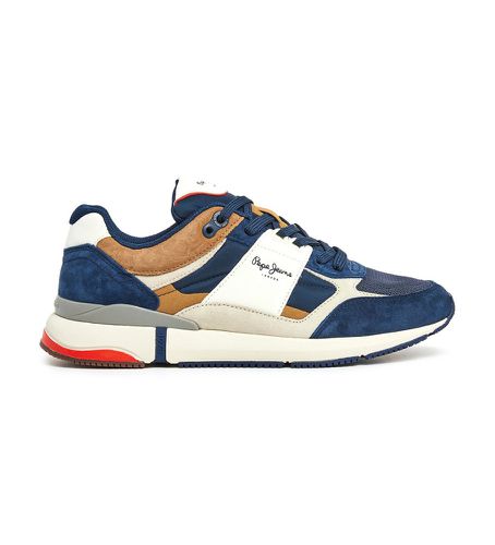 PMS60014 London Pro Mesh Leather Sneakers (44), Cuir, Plat, Lacets, Casuel, Marine - Pepe Jeans - Modalova