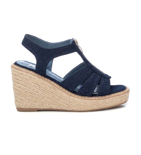 Sandales 142764 -Hauteur 9cm wedge (38), Tissu, 8 à 10 cm, Fermeture éclair, Casuel, Marine - Xti - Modalova