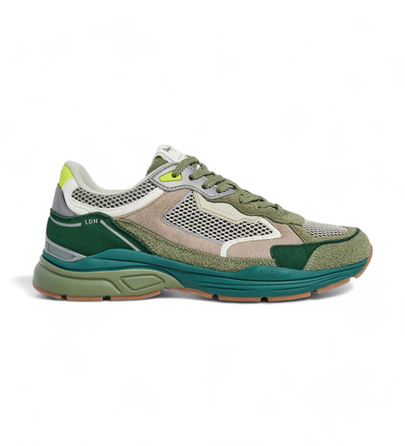 PMS60003 Dave Rise Leather Sneakers (40), Cuir, Plat, Lacets, Casuel, Vert - Pepe Jeans - Modalova