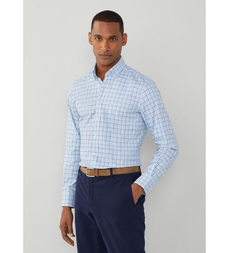 HM309776 Chemise vichy d'été bleue (S), Casuel, Coton, Classique, Manche longue - Hackett London - Modalova