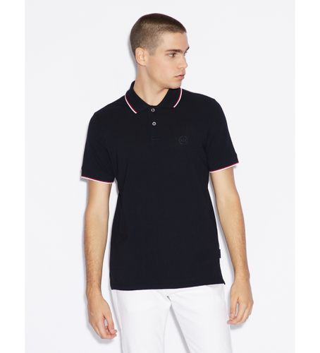 NZF75Z8M5Z1510 Polo Block (L), Casuel, Coton, Manche courte, Marine - Armani Exchange - Modalova