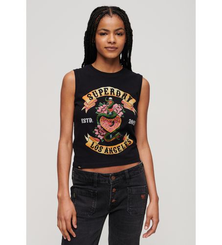 W6011781A T-shirt sans manches avec strass Tattoo (S), Casuel, Coton, Sans manches / bretelles - Superdry - Modalova