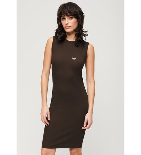 W8011635A Robe midi moulante en marron côtelé (M), Casuel, Coton, Sans manches / bretelles - Superdry - Modalova