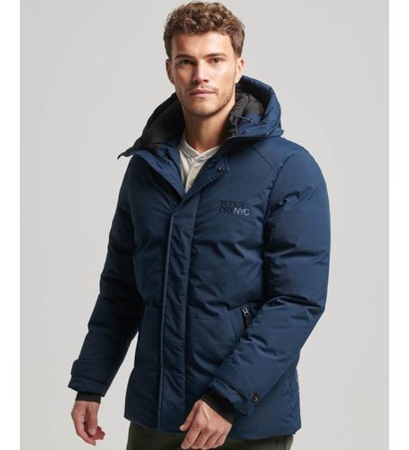 M5011817A Parka matelassée à capuche avec coupe-vent City (S), Casuel, Polyester, Marine - Superdry - Modalova