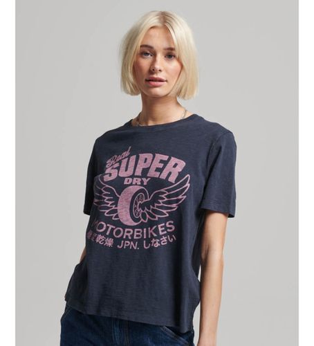 W1011348A Archive Script graphic t-shirt (S), Casuel, Coton, Manche courte, Marine - Superdry - Modalova