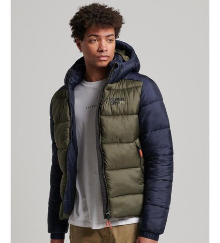 M5011752A Veste matelassée avec capuche et couleurs vertes et marines (S), Casuel, Durable, Nylon recyclé - Superdry - Modalova