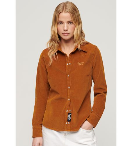 W4010398A Chemise western en velours côtelé marron (XS), Casuel, Coton, Manche longue - Superdry - Modalova