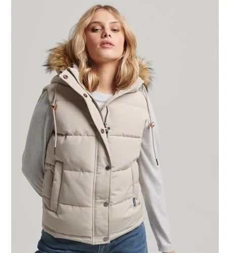 W5011551A Gilet matelassé en fausse fourrure Everest (XXS), Casuel, Gris, Polyester - Superdry - Modalova