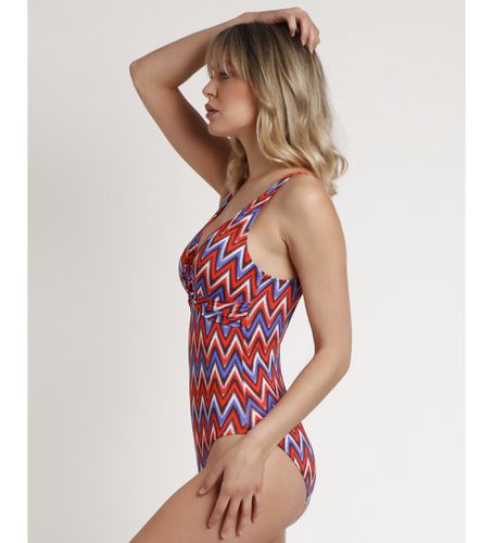 Maillot de bain drapé Ethnic Waves multicolore (S), Beachwear, Polyamide - Admas - Modalova