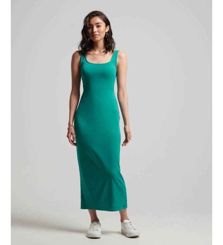 W8011461A Robe midi en maille avec encolure carrée verte (XS), Casuel, Modal, Sans manches / bretelles - Superdry - Modalova