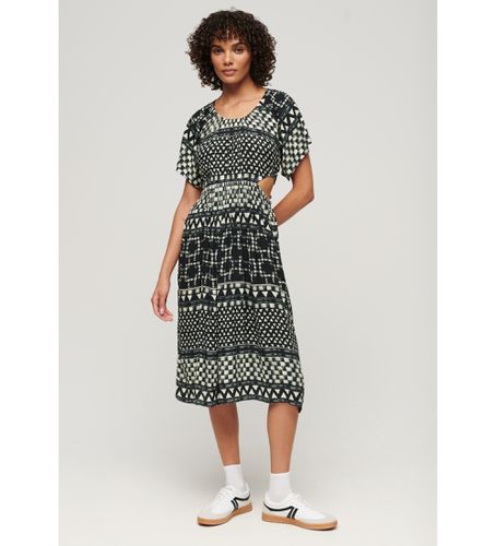 W8011676A Robe midi imprimée avec découpe noire (XS), Casuel, Viscose, Manche courte - Superdry - Modalova