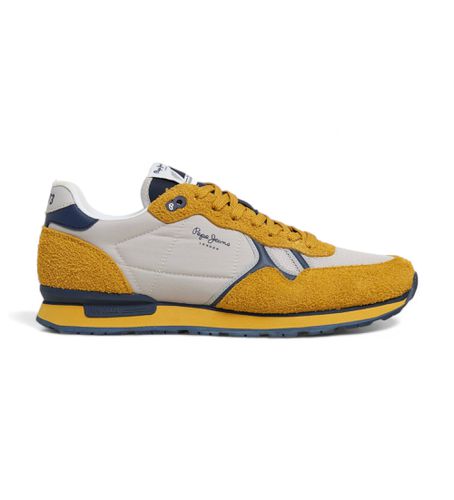 PMS31046 Brit Fun Leather Sneakers (43), Cuir, Plat, Lacets, Casuel, Jaune - Pepe Jeans - Modalova