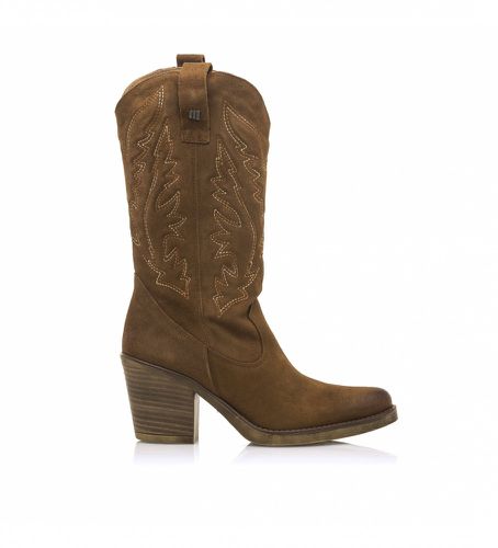 Bottes en cuir de cow-boy marron - Hauteur du talon 7cm (37), 5 à 8 cm, Aucun, Casuel - Mustang - Modalova