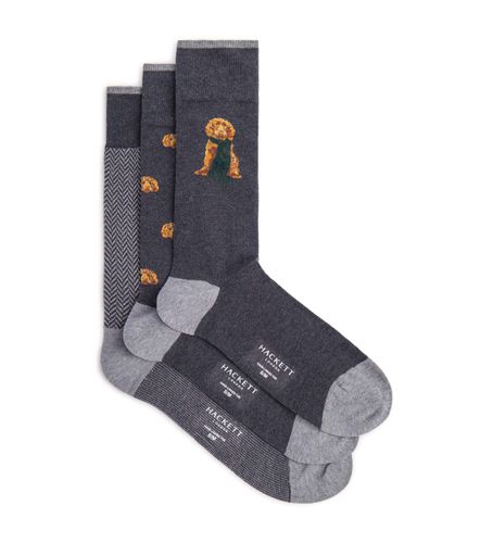 HMU30095 Lot de 3 paires de chaussettes Harry grises (M-L), Homewear, Coton - Hackett London - Modalova