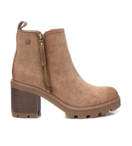 TAUPE Bottines en cuir 172125 (37), 5 à 8 cm, Fermeture éclair, Casuel - Refresh - Modalova