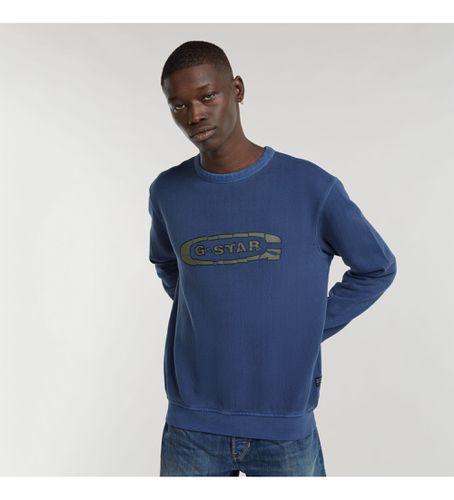 D25101-D688-B851 Sweatshirt Destroyed G Logo (S), Casuel, Le coton biologique, Durable, Marine - G-Star - Modalova