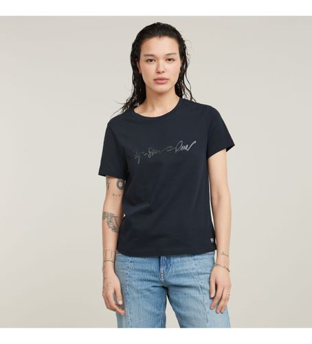 D25064-A870-3873 T-shirt G-script shiny (XXS), Casuel, Manche courte, Le coton biologique, Durable, Marine - G-Star - Modalova