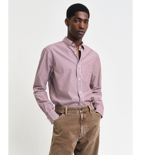 Chemise en popeline à rayures bourgogne, coupe régulière (4XL), Casuel, Coton, Manche longue, Bordeaux - Gant - Modalova