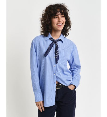 Chemise en popeline bleue rayée, coupe décontractée (36), Casuel, Coton, Manche longue - Gant - Modalova