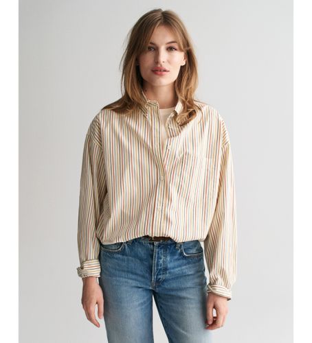 Chemise oversize en popeline à rayures beiges (38), Casuel, Coton, Manche longue - Gant - Modalova