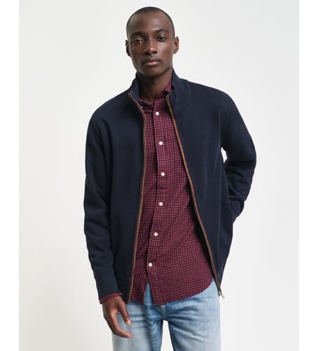 Sacker Rib Rib Zip Cardigan (L), Casuel, Coton, Marine - Gant - Modalova