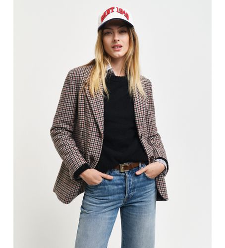 Veste à coupe régulière avec motif pied-de-poule marron (34), Casuel, Laine - Gant - Modalova