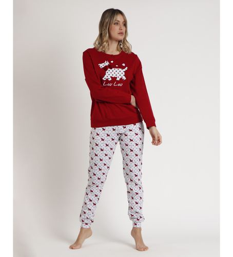 Pyjama Top manches longues Lou Lou Cold maroon (M), Rouge, Homewear, Grenat, Coton, Manche longue - Admas - Modalova