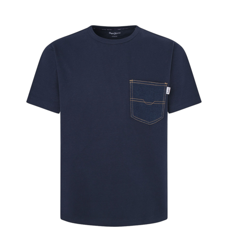 PM509633 T-shirt Amadeo (S), Casuel, Denim, Manche courte, Le coton biologique, Durable, Marine - Pepe Jeans - Modalova