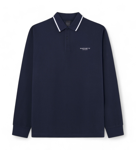 HM550983 Polo Hs Tipped (XS), Casuel, Coton, Manche longue, Marine - Hackett London - Modalova