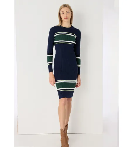 Robe midi en maille à rayures marines (XS), Casuel, Viscose, Manche longue - Lois Jeans - Modalova