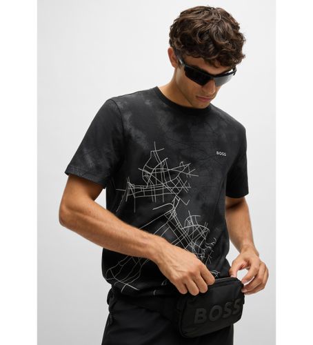 T-shirt en coton à coupe décontractée avec imprimé décoratif réfléchissant (XS), Casuel - BOSS - Modalova