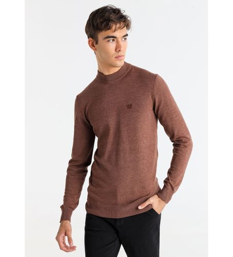 Pull basique en maille marron col Perkins (S), Casuel, Coton, Manche longue - Bendorff - Modalova