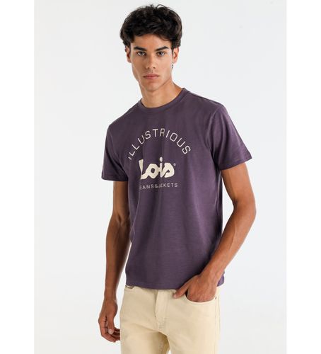 T-shirt lilas contrasté sur la poitrine (S), Casuel, Violet, Coton, Manche courte - Lois Jeans - Modalova