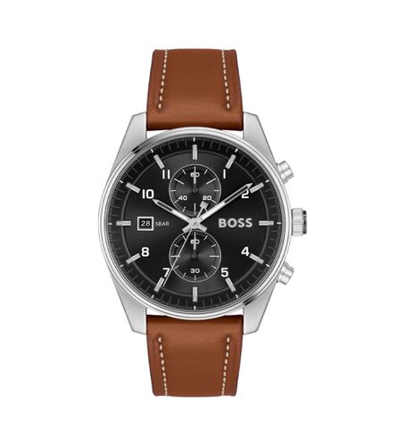 Montre chronographe avec bracelet en cuir Skytraveller (OSFA), Casuel - BOSS - Modalova