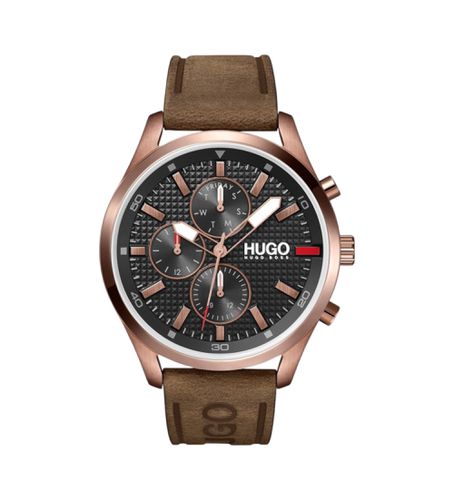 Unisex. 1530162 Montre multifonction avec bracelet en cuir Chase (OSFA), Casuel - HUGO - Modalova