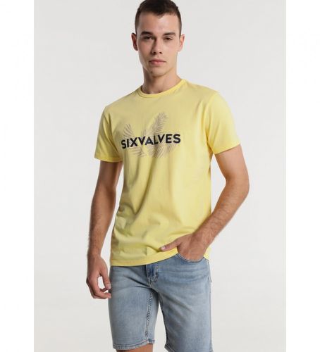 T-shirt en feuilles de palmier (S), Casuel, Coton, Manche courte - Six Valves - Modalova