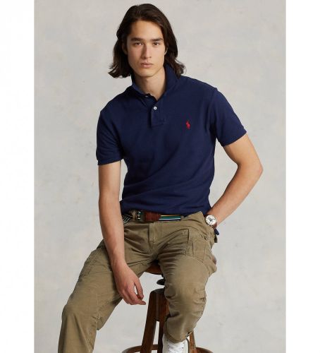 Til mænd. 710795080007 Slim fit pique polo shirt navy (S), Casual, Bomuld, Korte ærmer - Polo Ralph Lauren - Modalova