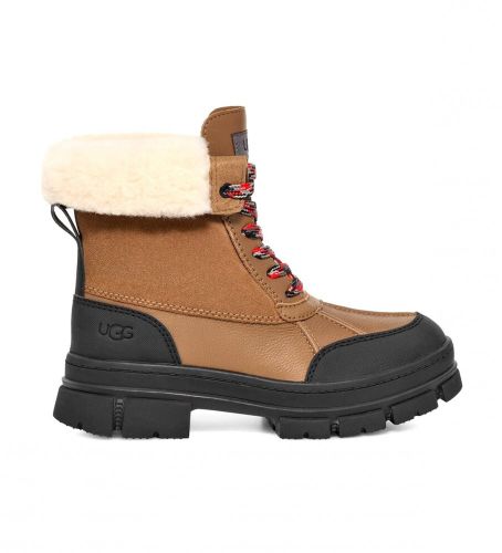 Til kvinder. 1130524 W Ashton Addiemarrón læderstøvler, (36), Brun, Fast, 1-3 cm, Blonder, Casual - UGG - Modalova