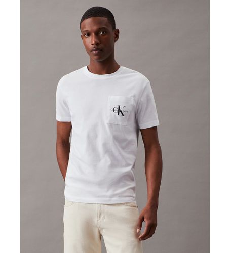 Til mænd. J30J320936 T-shirt med monogram og lommer (L), Casual, Bomuld, Korte ærmer - Calvin Klein Jeans - Modalova