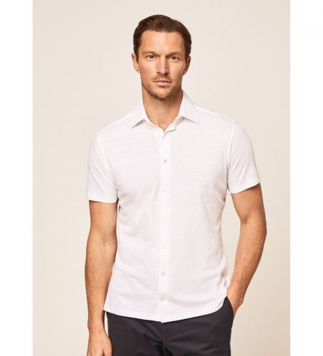 Til mænd. HM309433 Kortærmet slim fit skjorte (L), Casual, Linned, Korte ærmer - Hackett London - Modalova