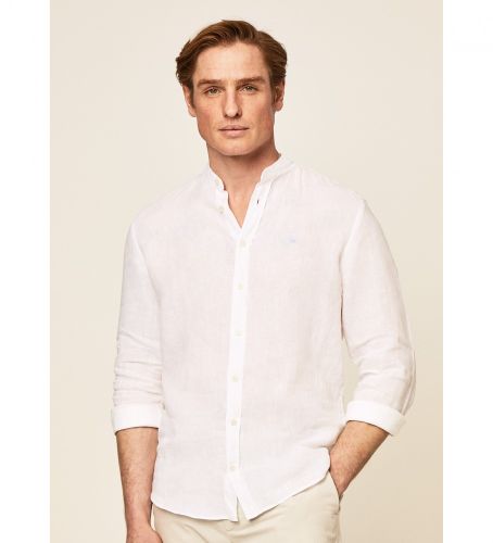 Til mænd. HM309383 Linen skjorte P Fit Slim (M), Casual, Klassisk, Lange ærmer, Økologisk bomuld, Bæredygtig - Hackett London - Modalova