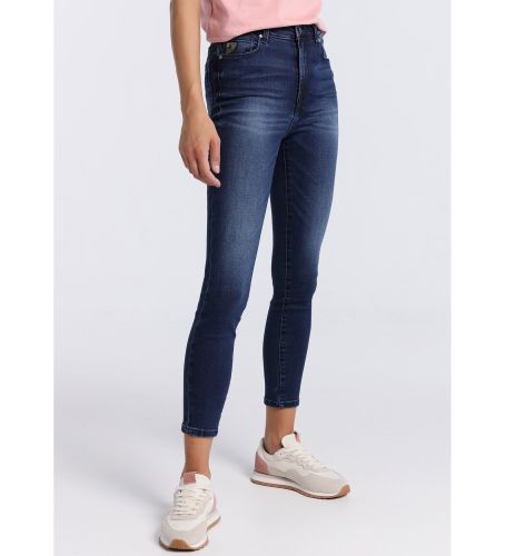 Til kvinder. 201082236 Jeans | Medium Box - Høj talje skinny ankel navy (31), Casual, Bomuld, Denim - Lois Jeans - Modalova